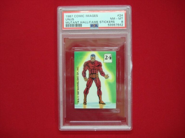 PSA 8 Graded UNUS #24 Mutant Hall of Fame Sticker (1987)