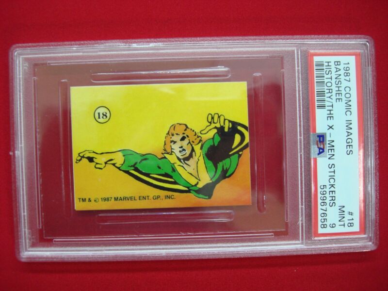 PSA 9 Graded Banshee #18 History of the X-Men Sticker (1987)