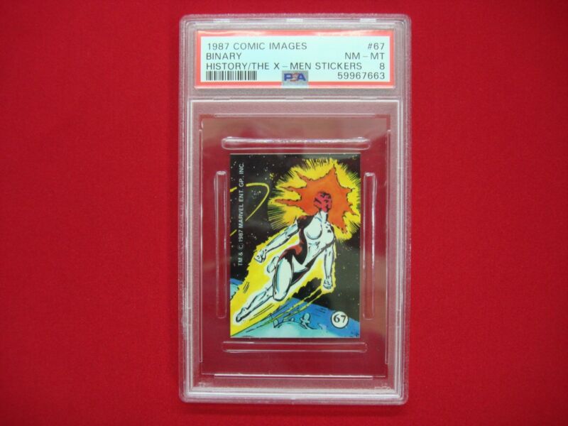 PSA 8 Graded BINARY #67 (1987) Comic Images History of the X-Men Sticker