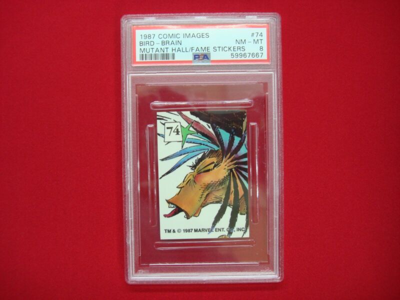 PSA 8 Graded Bird-Brain #74 Mutant Hall of Fame Sticker (1987 Comic Images)
