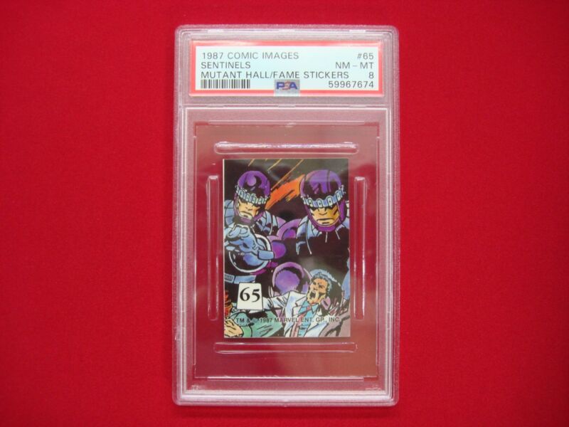 PSA 8 graded Sentinels #65 (1987) Comic Images Mutant Hall of Fame sticker