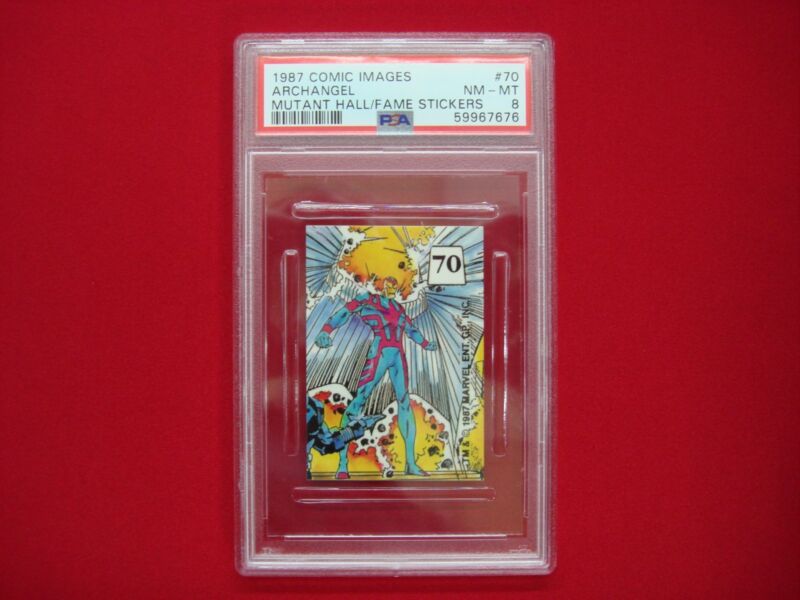 PSA 8 graded Archangel #70 Mutant Hall of Fame Sticker (1st Graded)