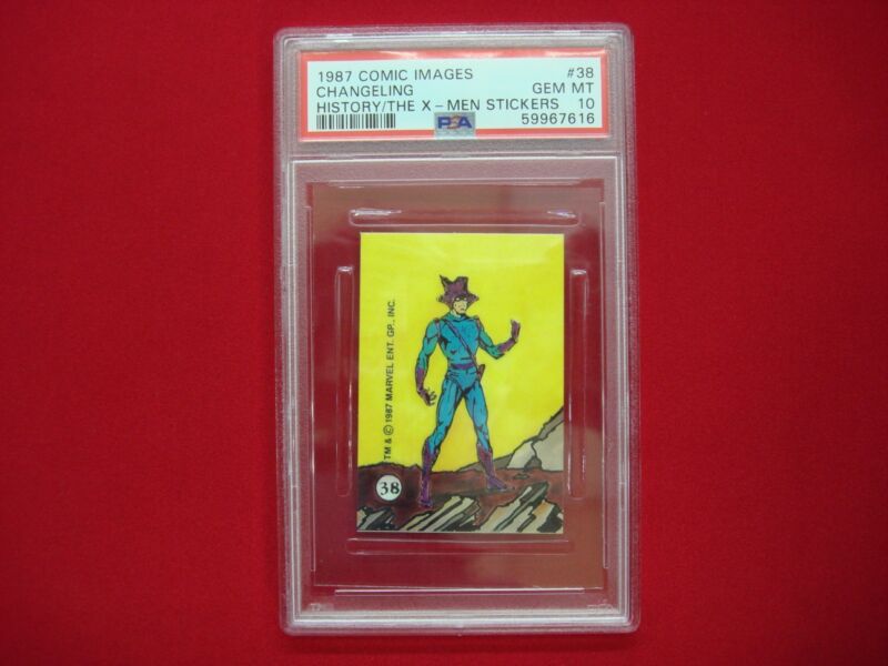 PSA 10 Gem Mint Changeling #38 (1987) History of the X-Men Sticker