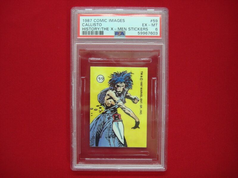 PSA 6 graded Callisto #59 Comic Images History of the X-Men Sticker (1987)