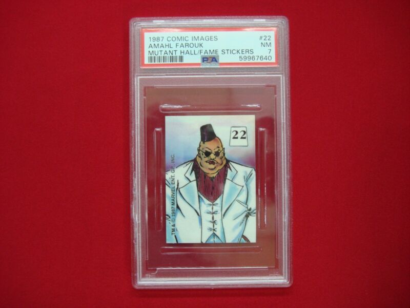 1987 Amahl Farouk #22 Mutant Hall of Fame Sticker PSA 7 NM