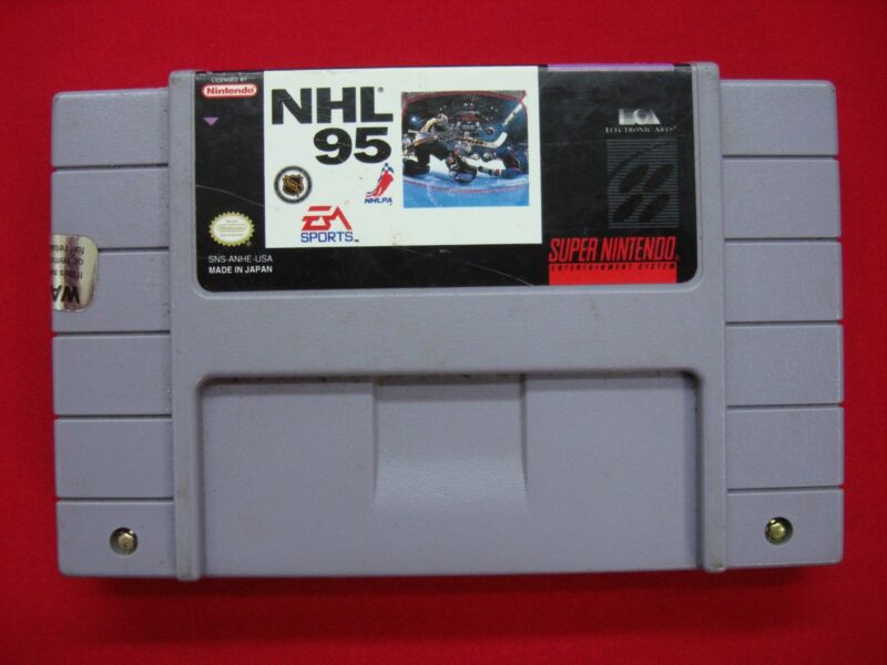 SNES NHL 95 video game cartridge