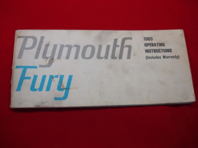 1965 Plymouth Fury original owner's manual