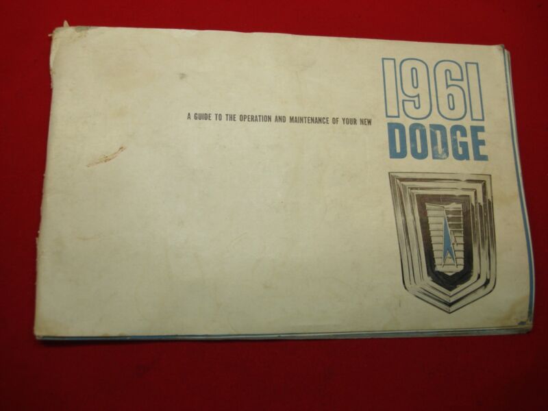 Original 1961 Dodge Owner's Manual