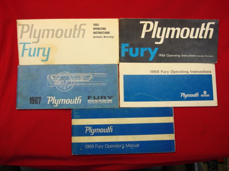 Original 1967-1969 Plymouth Fury owner's manuals, vintage auto restoration