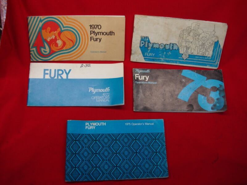 Original Plymouth Fury owner's manuals (1970-1975)