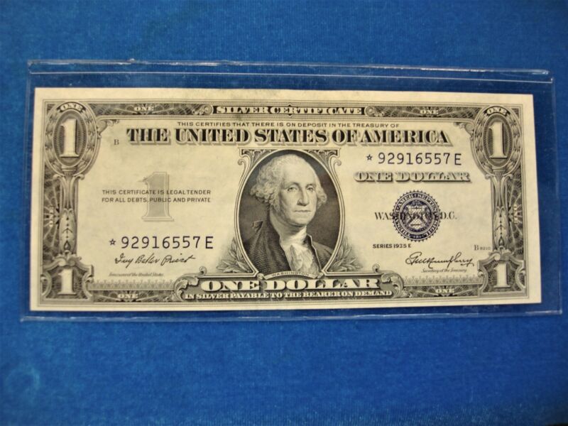 1935 E $1 Silver Certificate Star Note - Uncirculated Replacement, Crisp Condition