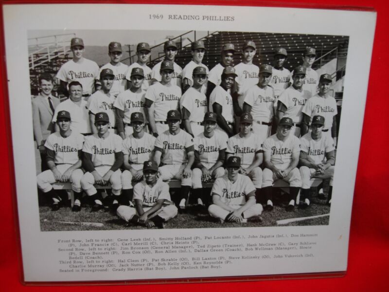 1969 Reading Phillies Team Photo - Early AA Era