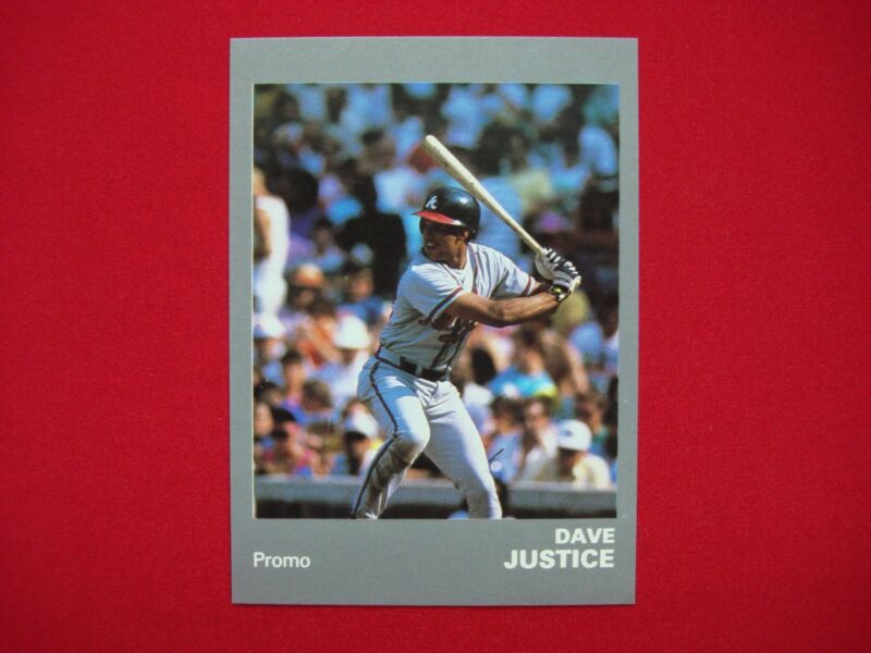 Rare 1990 Dave Justice Star Co. Error Blank Back Promo Card - Atlanta Braves