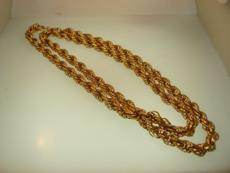 Vintage gold-tone ornate link necklace, 1960s-70s