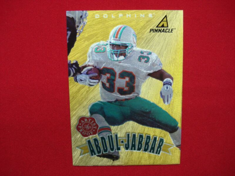 1997 Pinnacle Artist Proof Kareem Abdul-Jabbar Miami Dolphins Football Card (#P43)