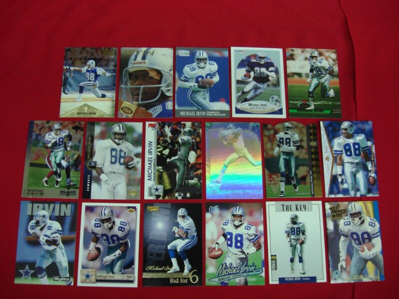 Vintage Michael Irvin Dallas Cowboys Football Card Lot #2 of 6