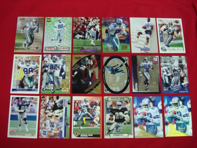 Vintage Michael Irvin Dallas Cowboys football cards, lot #6 of 6