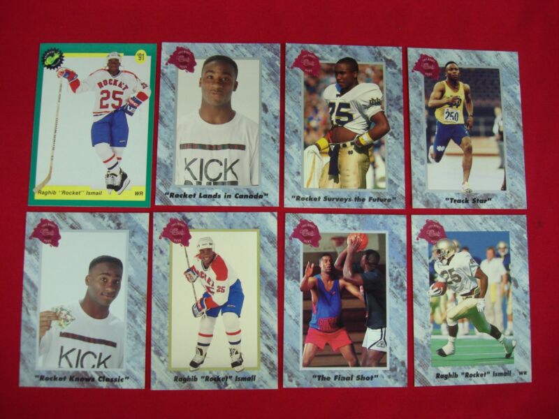 1991 Raghib Ismail Football Card Lot (8 Cards + Golden Insert #LP8)