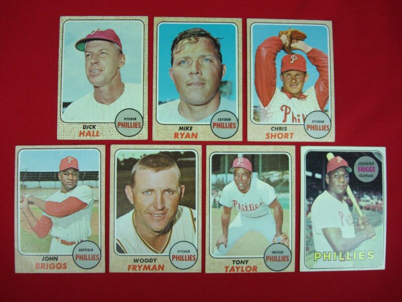 Vintage 1968-1969 Topps Philadelphia Phillies Baseball Card Lot