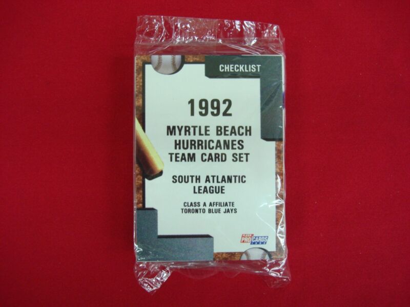 1992 Fleer ProCards Myrtle Beach Hurricanes Team Set (Toronto Blue Jays Affiliate) - Factory Sealed