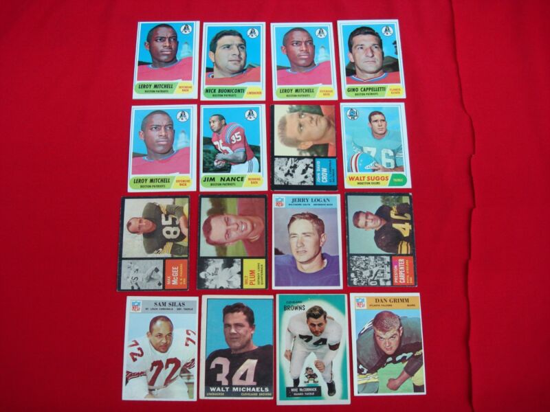 Vintage football cards lot, featuring Bowman, Topps, and Philadelphia issues