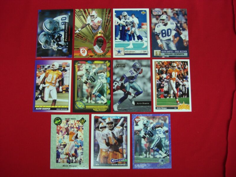 Lot of 11 Alvin Harper Football Cards