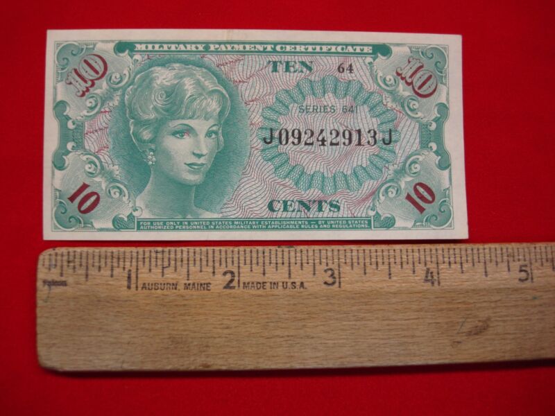 Vietnam Era U.S. Military Payment Certificate (MPC) - 10 Cents Note, Nice Condition