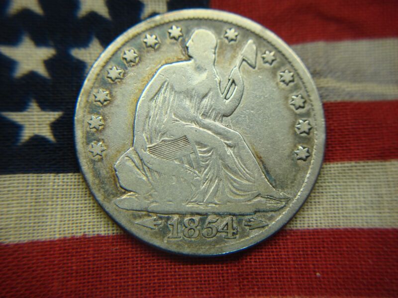 1854-O Seated Liberty Half Dollar, Variety III, Arrows/No Rays