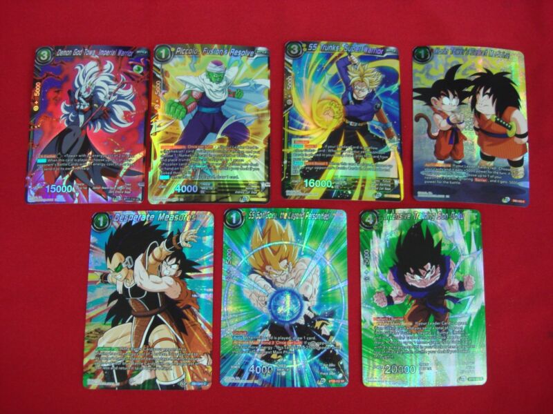 Five 2022 Dragon Ball Super Son Goku foil cards