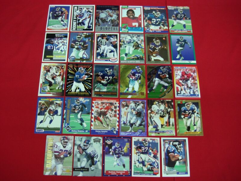 Rodney Hampton NY Giants football card collection