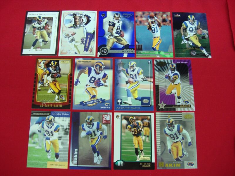 St. Louis Rams Az-Zahir Hakim football card collection (13 cards, premium variety)