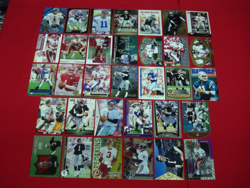 Jeff George football card lot with premiums, die-cuts, and inserts
