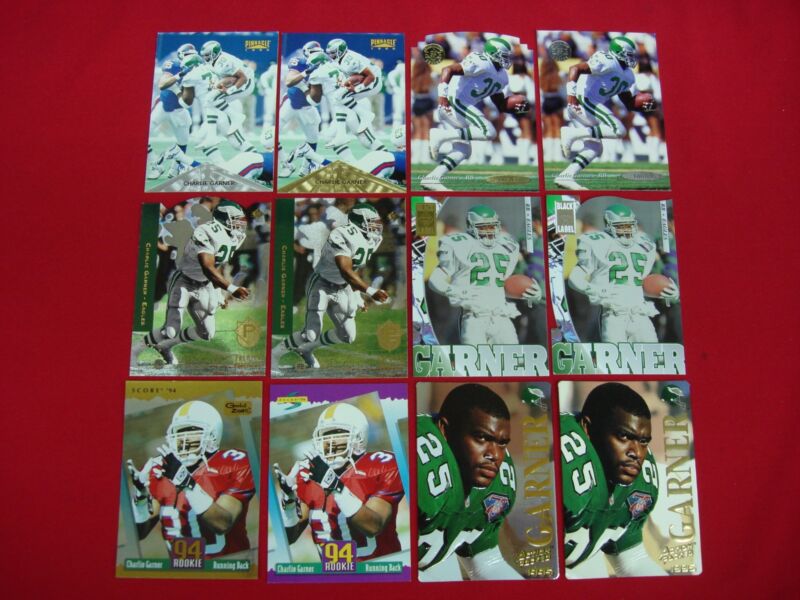 Charlie Garner Football Card Lot (12 Cards) - Eagles Rookies, Parallels & More!