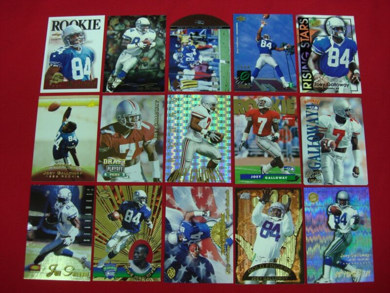Collection of 15 Joey Galloway Seattle Seahawks football cards