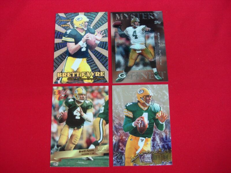 Brett Favre Green Bay Packers Card Lot (4x) - Foil, Hologram Inserts