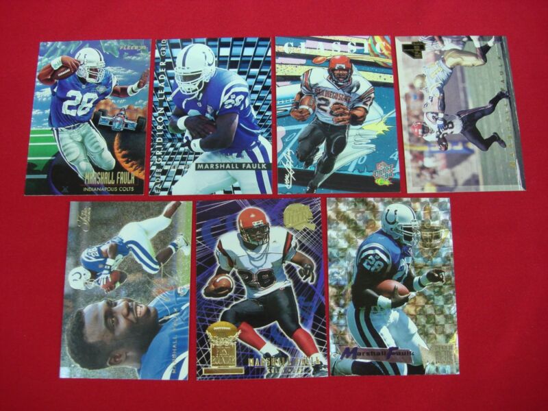 Marshall Faulk rookie and foil card lot of 7 - Indianapolis Colts