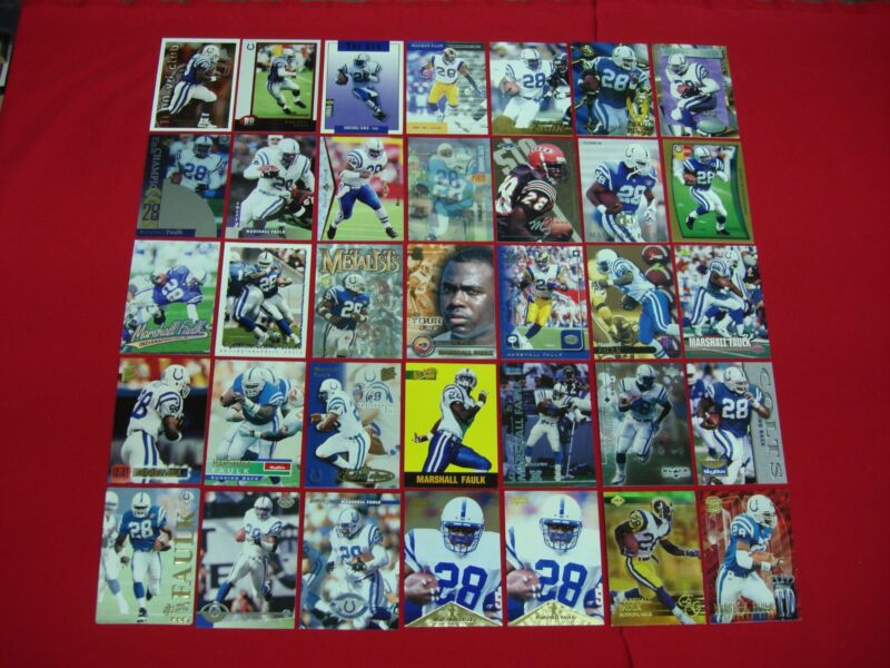 Marshall Faulk FB Trading Card Lot (35 Cards)