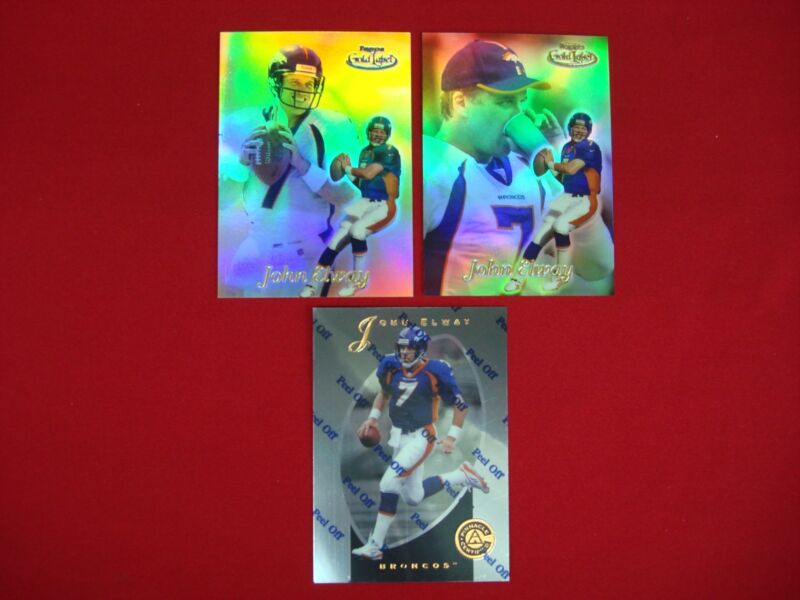 John Elway Super Premium Card Lot (3 Cards) - 1997-1999 Topps & Pinnacle