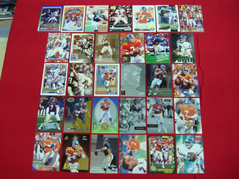 Vintage John Elway Football Card Lot