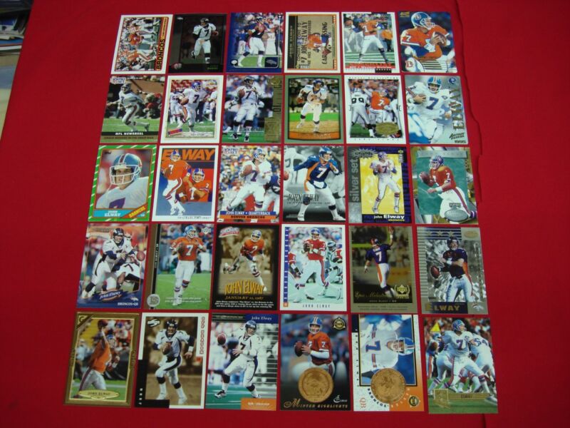 Vintage John Elway football card lot of 30 cards