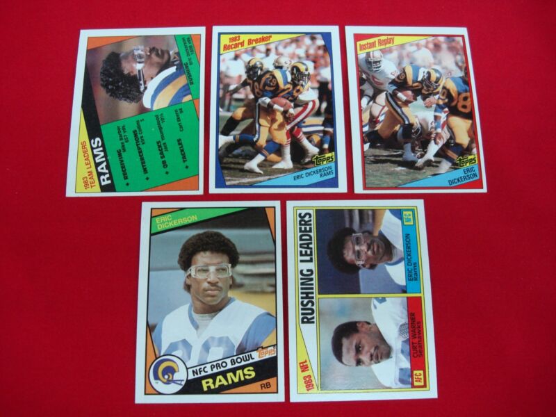 1984 Topps Eric Dickerson Rookie Card Lot with Curt Warner