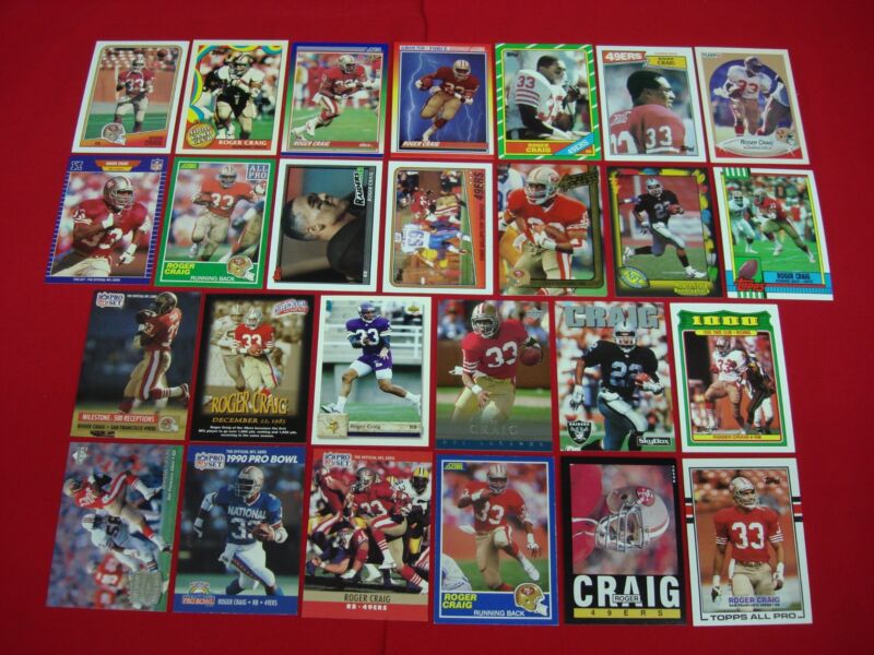 Vintage Roger Craig San Francisco 49ers Football Card Lot