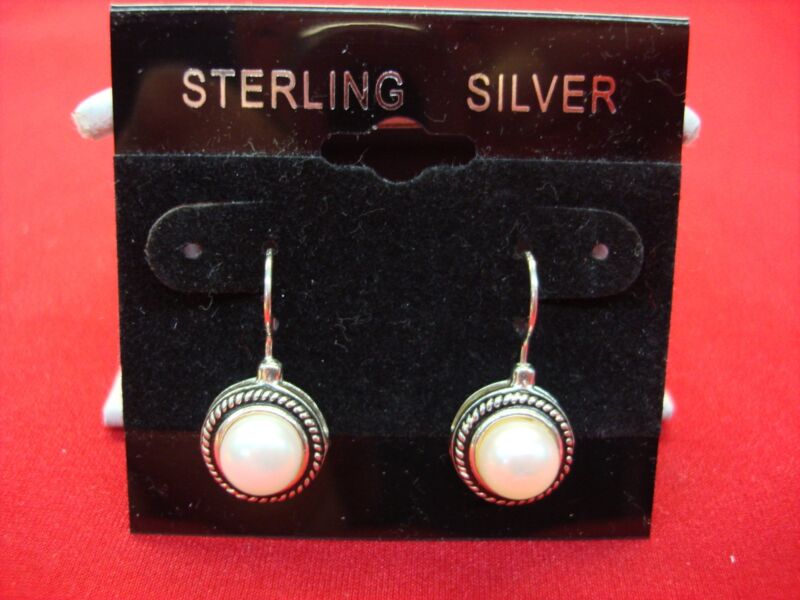 Elegant Sterling Silver Pearl Earrings