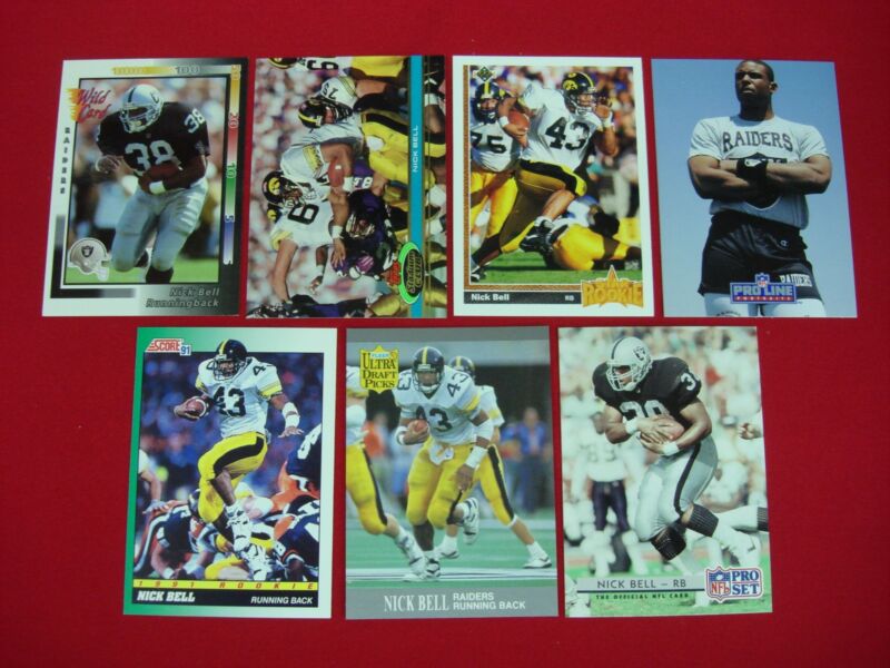 Nick Bell Los Angeles Raiders Football Card Lot