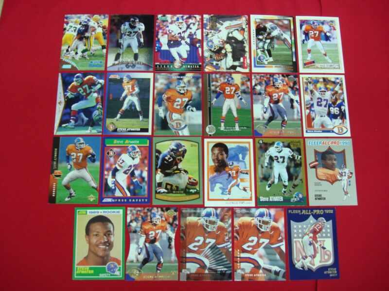 Steve Atwater Rookie Card Lot | 23 Broncos Cards - Parallels, Die-Cut & Inserts