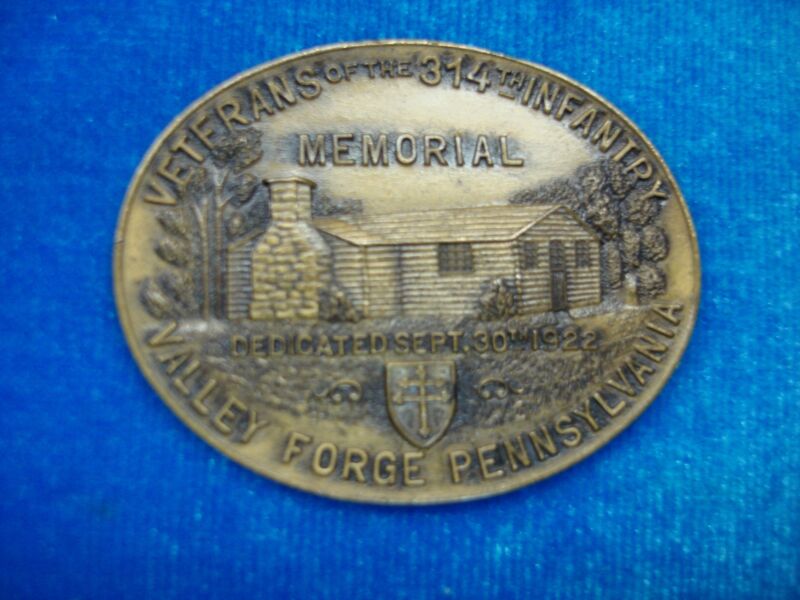 1922 Bronze Medal - Veterans of the 314th Infantry Memorial, Valley Forge