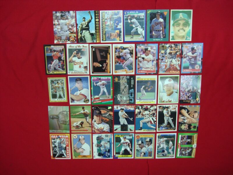 Cal Ripken Jr. baseball cards from the mid-1980s to the mid-1990s