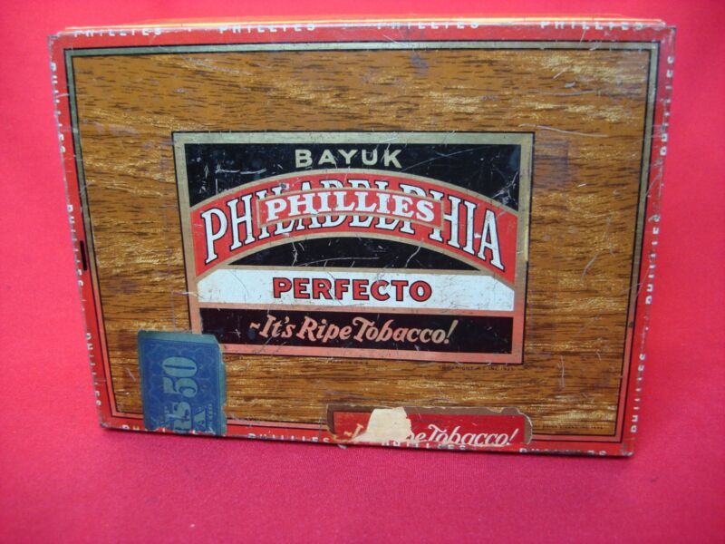 Vintage Phillies Bayuk Perfecto Cigars Tin