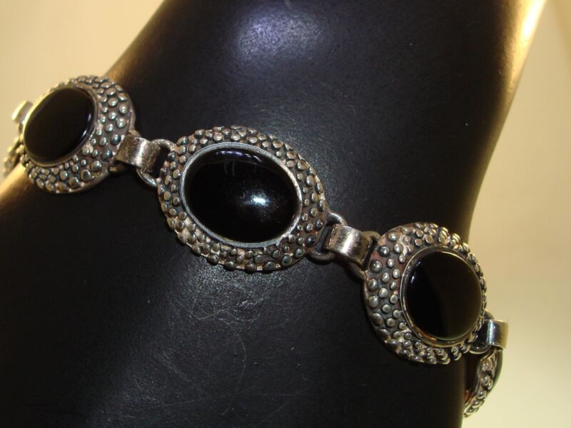 Milor Sterling Silver & Onyx Bracelet