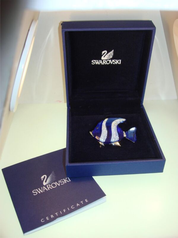 Retired Swarovski Crystal Fish Brooch (2004) - Mint Condition